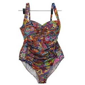 Niptuck Swim One Piece Swimsuit Size 10 Multicolor Good